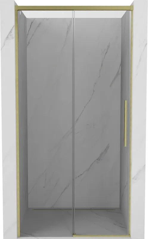 Mexen Rox porta doccia scorrevole 120 cm, trasparente, oro spazzolato - 8C2-120-000-55-00