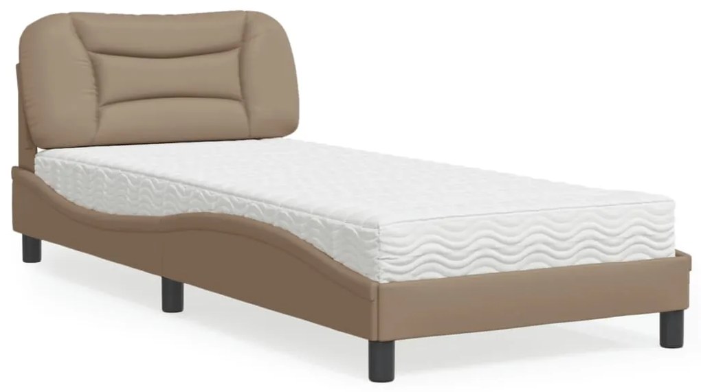 Letto con materasso cappuccino 90x190 cm similpelle