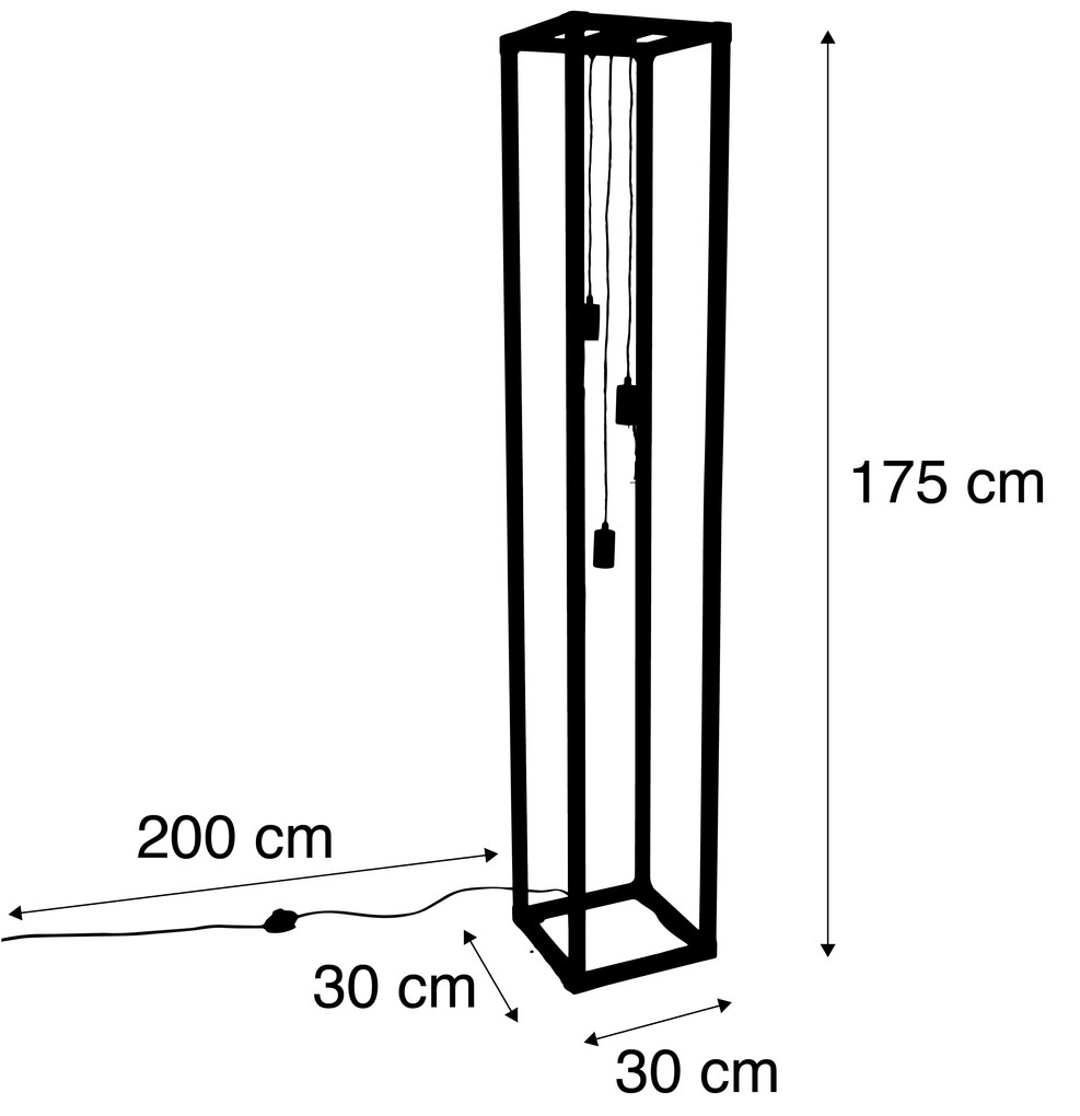 Lampada da terra intelligente nera 3 luci con Wi-Fi G95 - Big Cage