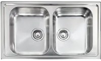 Lavello ZENITH 86x50 2 vasche ACCIAIO INOX 011244.X1.01.2016