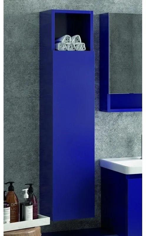 Kamalu - composizione bagno sospesa 120cm mobile lavabo doppio colonna specchio e pensile