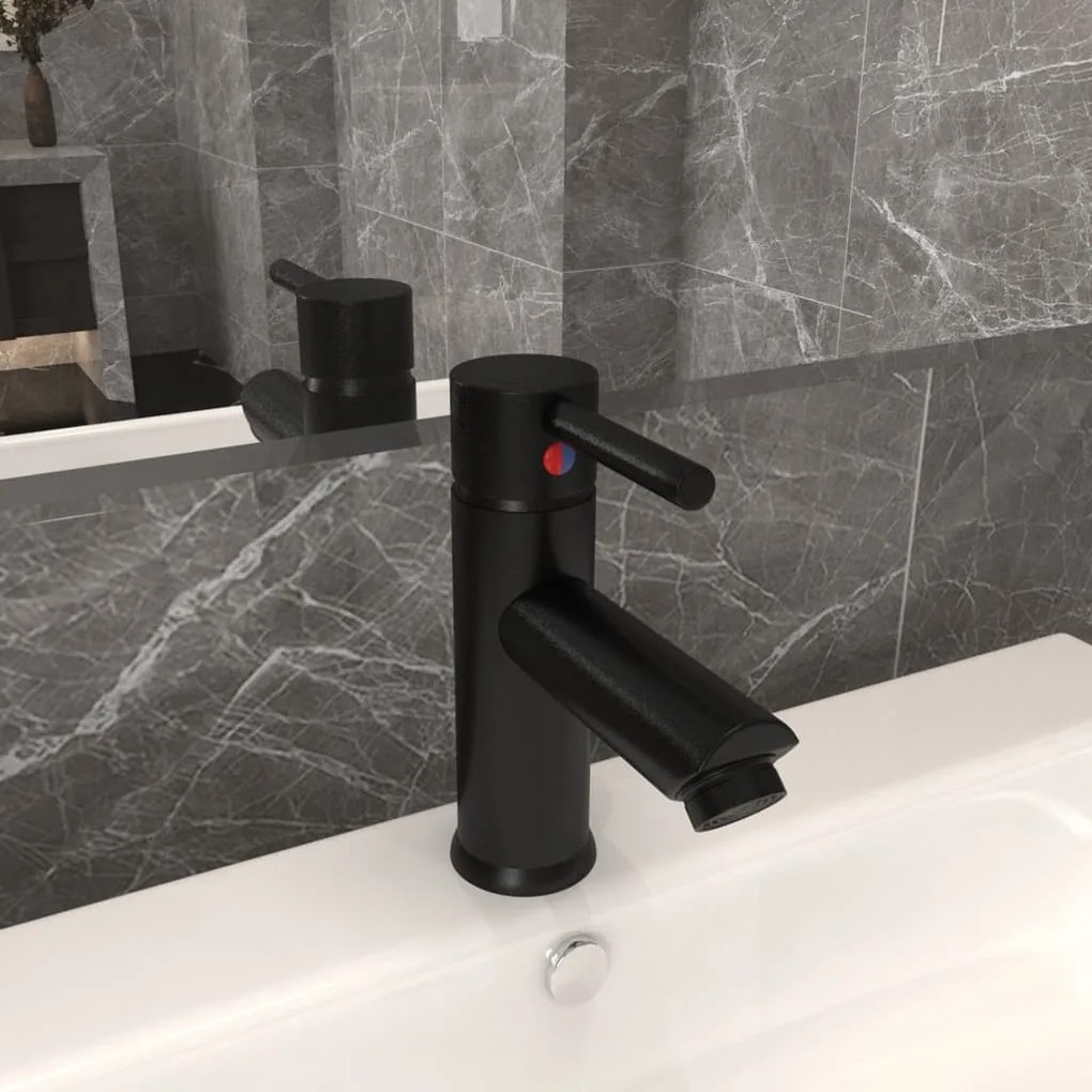Rubinetto Per Lavabo Del Bagno Nero 130x176 Mm /