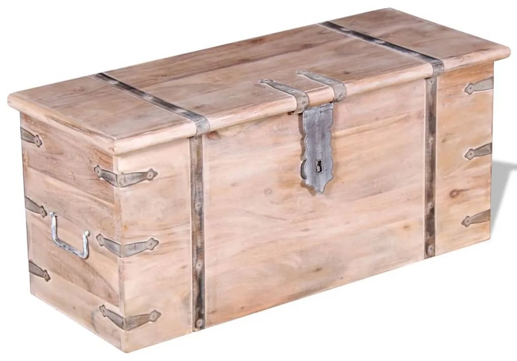 Set 2 pezzi cassapanca in legno massello di acacia