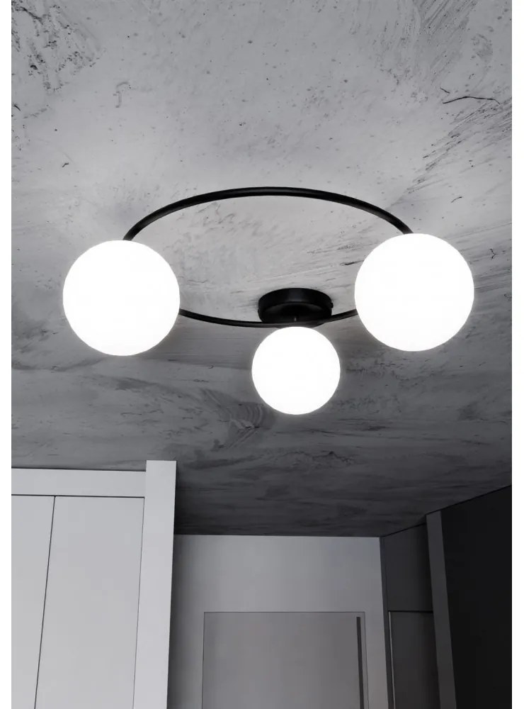 Lampada da soffitto in acciaio SOPRA 3 da interno 3xE14 Colore del corpo Nero e Bianco