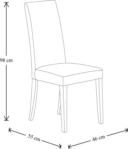 Sedia in ecopelle con gambe legno laccate CLAUDIA Beige Set da 2 pezzi