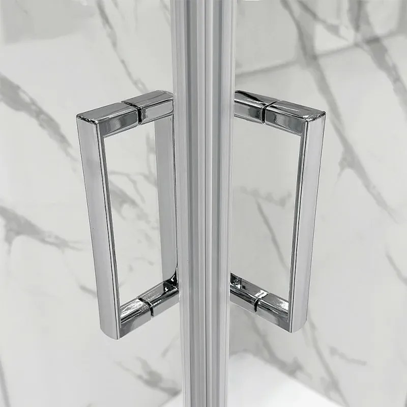 Box doccia semicircolare 80x80 cm cromo scorrevole in cristallo trasparente Tay