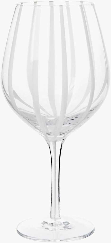 Calice da vino rosso in vetro soffiato Stripe