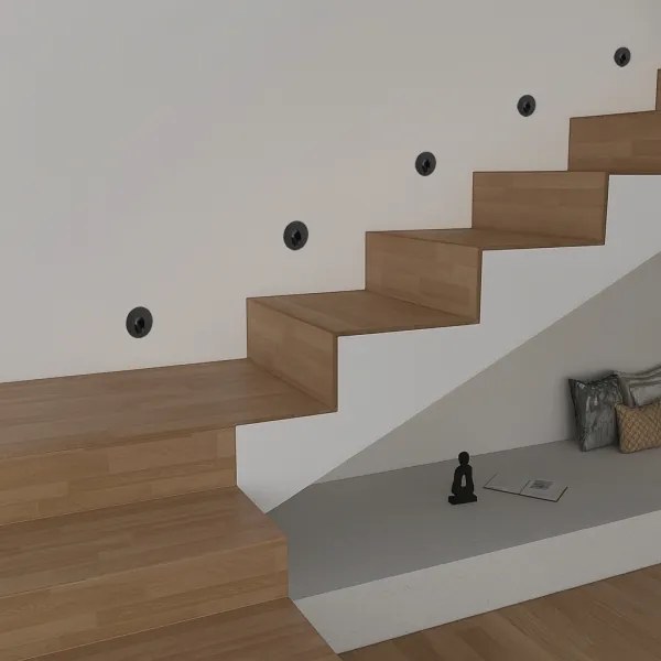 Brilagi - LED lampada da incasso per esterni STAIRDOT LED/2W/230V, nero, IP65, rotonda