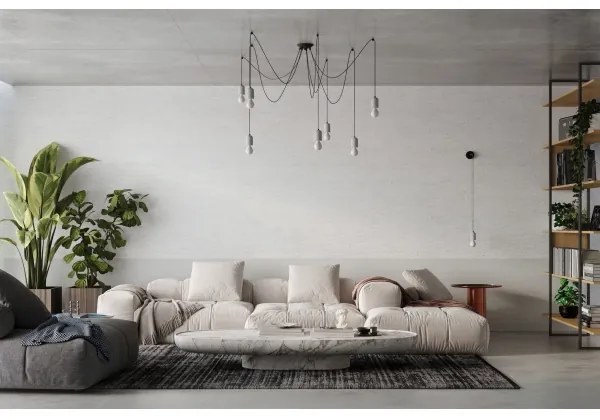 Sollux SL.1161 - Lampadario a sospensione con filo NESO 5xE27/15W/230V ragno calcestruzzo