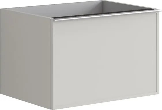 Mobile da bagno sospeso sotto lavabo Pixel frame 2 cassetti L 60 x H 40 x P 45.5 cm Beige Greige laccato opaco, con  maniglia alluminio brillante