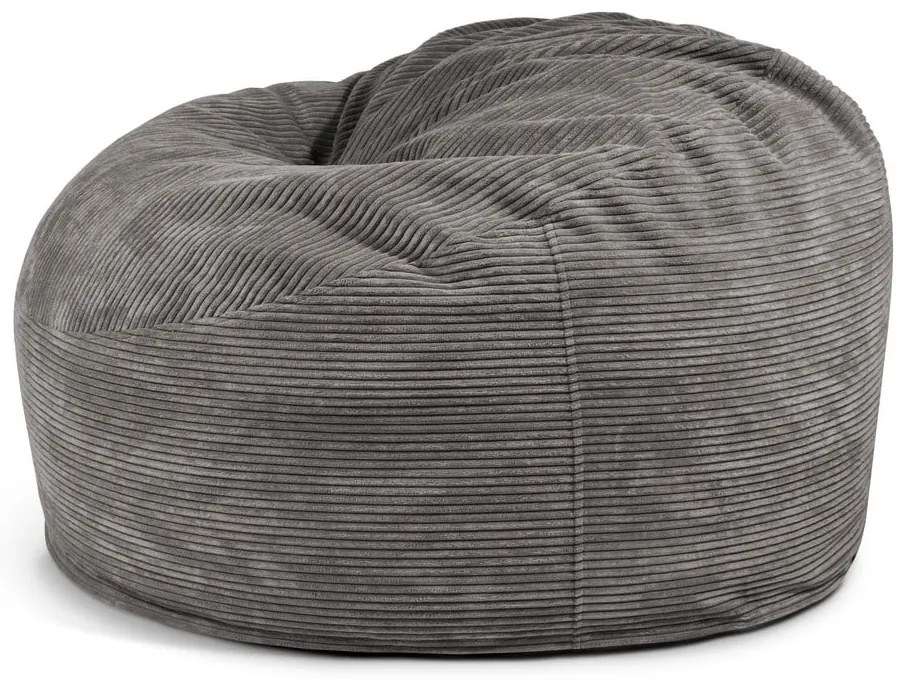 Puof a sacco grigio scuro con rivestimento in velluto a coste Om 110 – SLOWDOWN