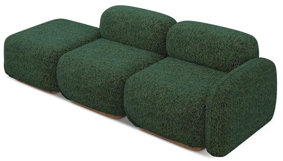 Chaise lounge componibile verde scuro (con penisola a destra) Ailani – Makamii