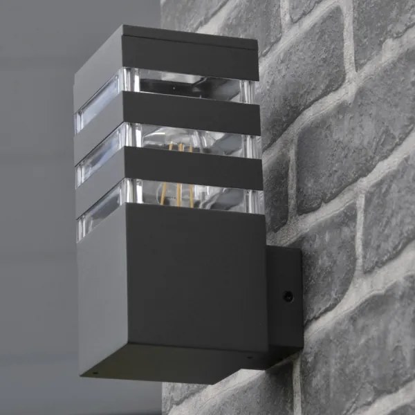 LED RGBW dimmerabile applique da esterno TEKSAS 1xE27/9W/230V IP44 antracite