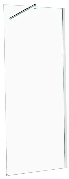 Box doccia walk-in, vetro 6 mm, L 70-120 cm x H 200 cm, profilo cromo