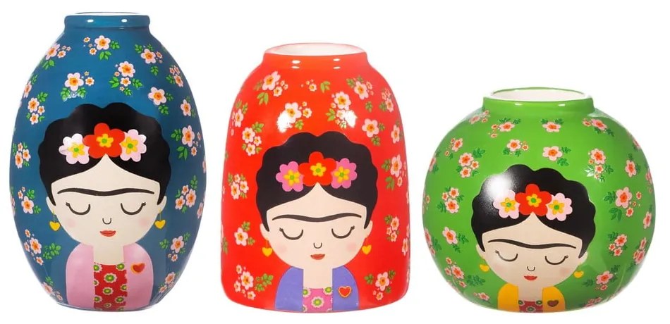 Set di vasi in ceramica 3 pz (altezza totale 8 cm) Floral Frida – Sass &amp; Belle