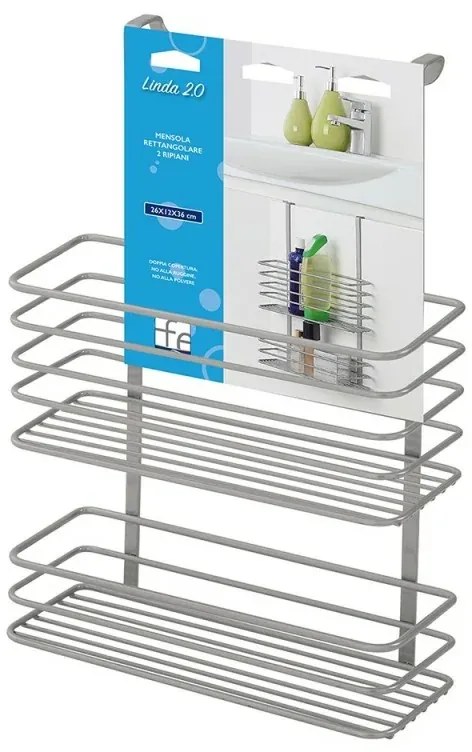 Mensola doccia rettangolare grigio silver per anta o box doccia