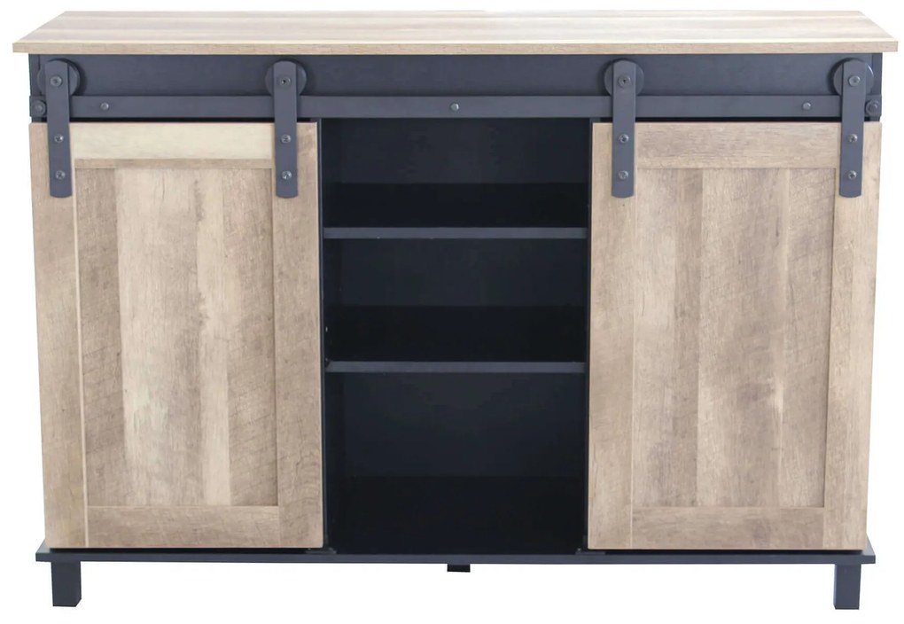 GABRIELLE - madia in legno e acciaio a due ante scorrevoli