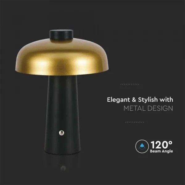 LED Lampada da tavolo ricaricabile dimmerabile LED/3W/5V 3000-6000K 1800 mAh nero/oro