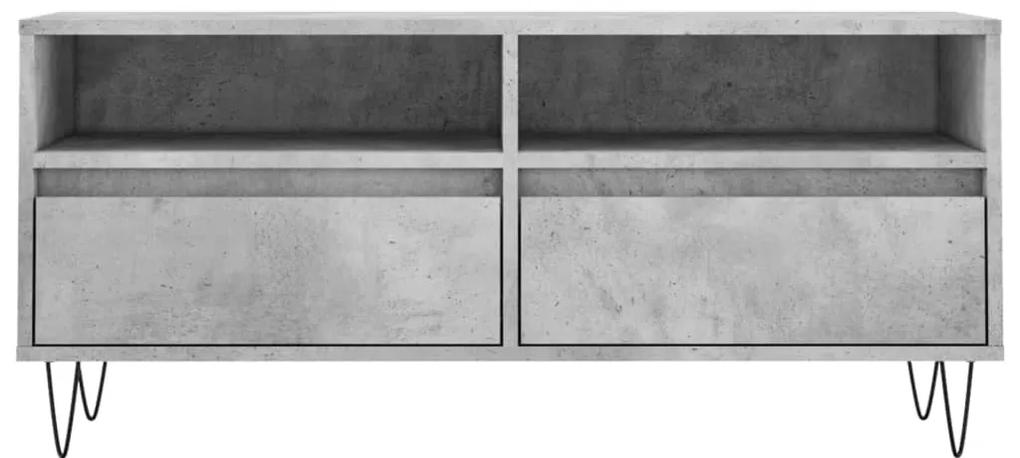 Mobile per tv grigio cemento 100x34,5x44,5 cm legno multistrato