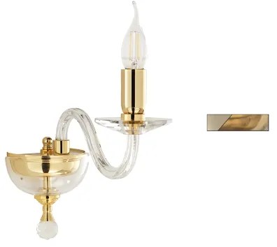 Applique PAGANINI a 1 Luce in vetro lavorato a mano 12 cm Ambra