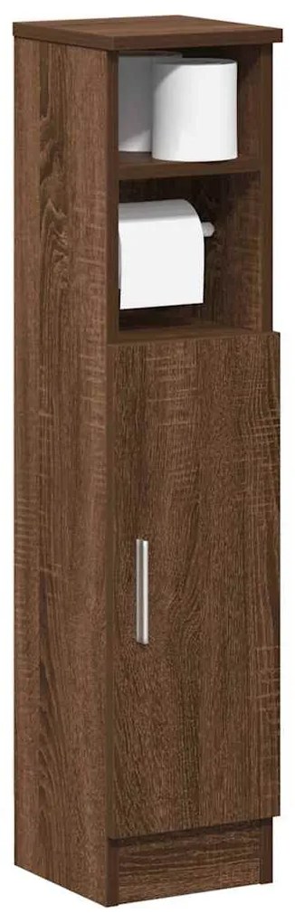 Mobile Da Bagno Con Portarotolo Rovere Marrone 20,5x22x90 Cm /