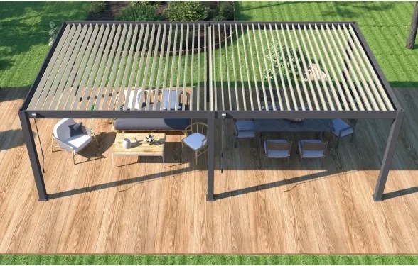 Pergola bioclimatica Ombréa autoportante 4x8M in alluminio