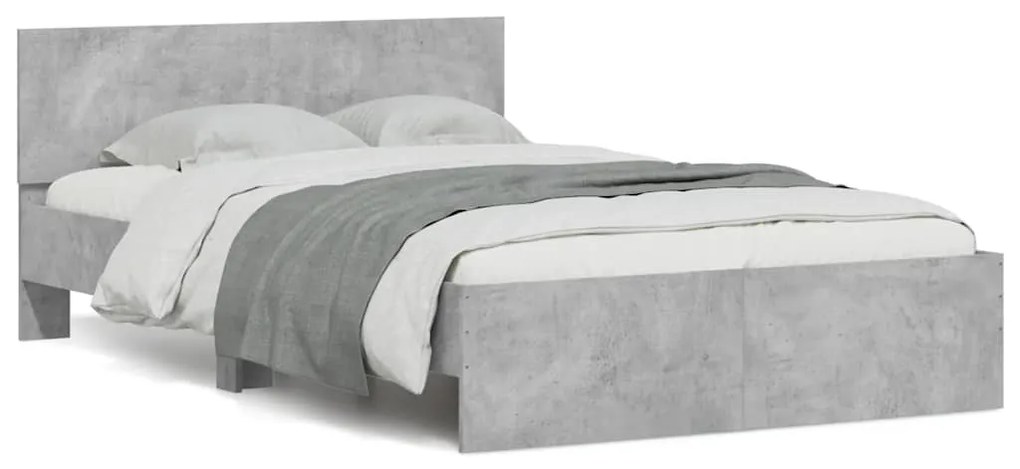 Giroletto Con Testiera E Led Grigio Cemento 120x190 Cm /