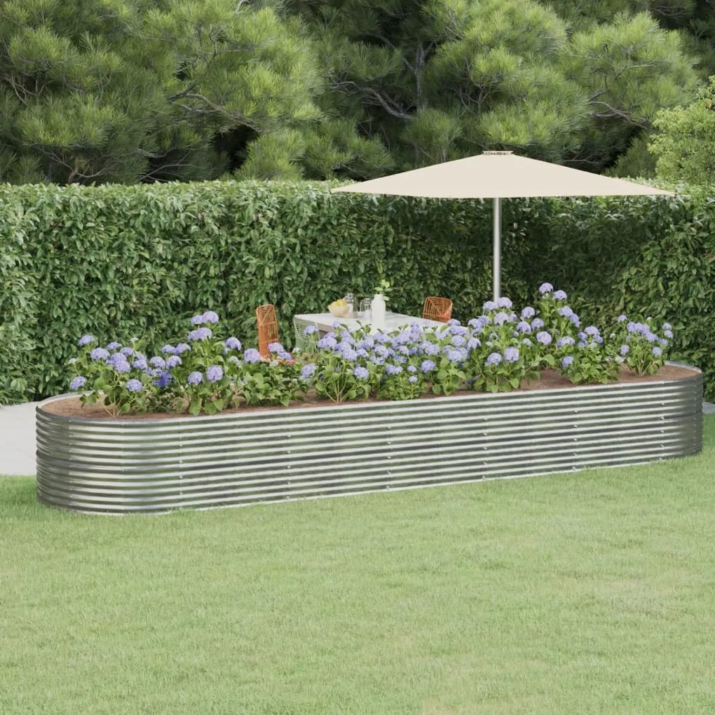 Letto Giardino Acciaio Verniciato Polvere 510x140x68 Cm Argento /