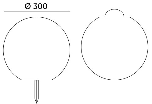 Lampada solare LED RGBW dimmerabile 5W/3,7V 3000K IP54 Ø 30 cm