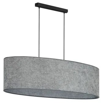 Duolla - Lampadario a sospensione con filo OVAL 2xE27/15W/230V grigio