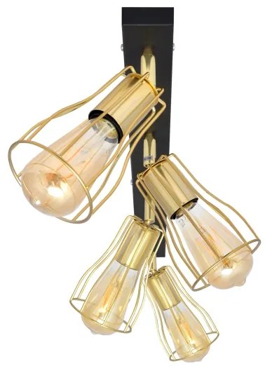 Faretto TUBE 4xE27/15W/230V oro/nero