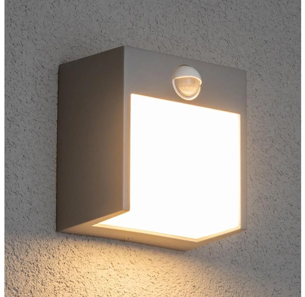 Brilagi TERNI LED/12W/230V lampada da parete esterna con sensore grigia IP44