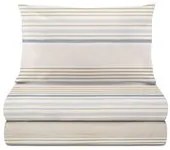 Completo letto 1 piazza e mezza righe beige grigie