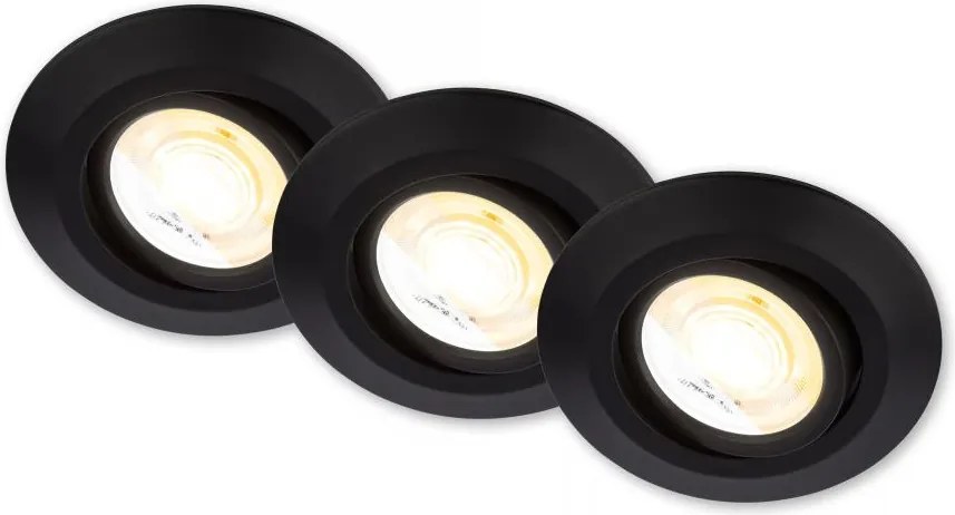 Briloner 7586035 - Set da 3 plafoniere LED per bagno KLIRA 1xLED/4,9W/230V IP23 nero