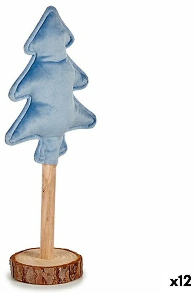 Albero di Natale Poliestere Azzurro Legno 9,5 x 32 x 13 cm (12 Unità)