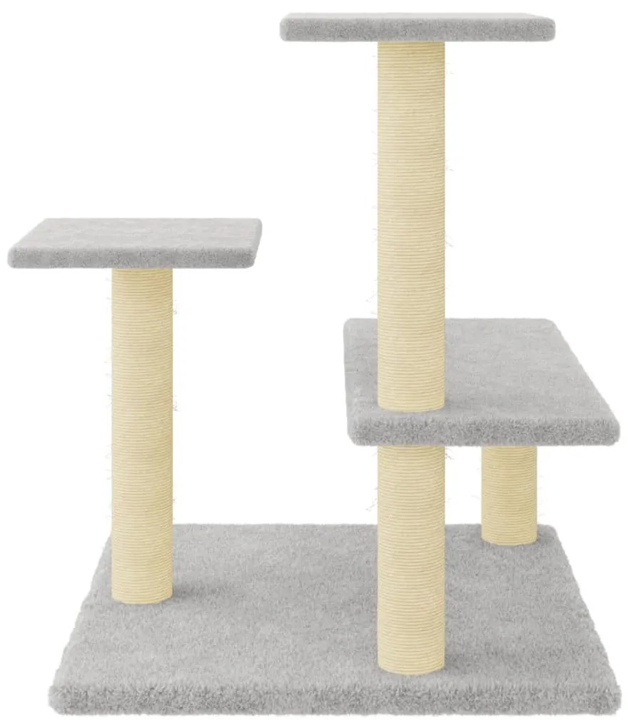 Albero per gatti con tiragraffi in sisal grigio chiaro 61 cm