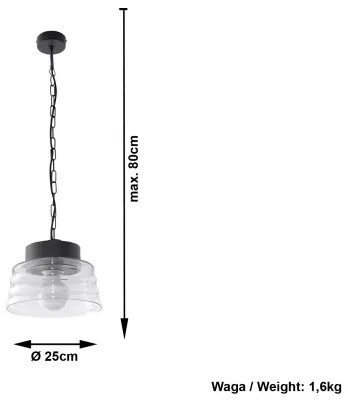 Lampadario su catena MARINA 1xE27/60W/230V