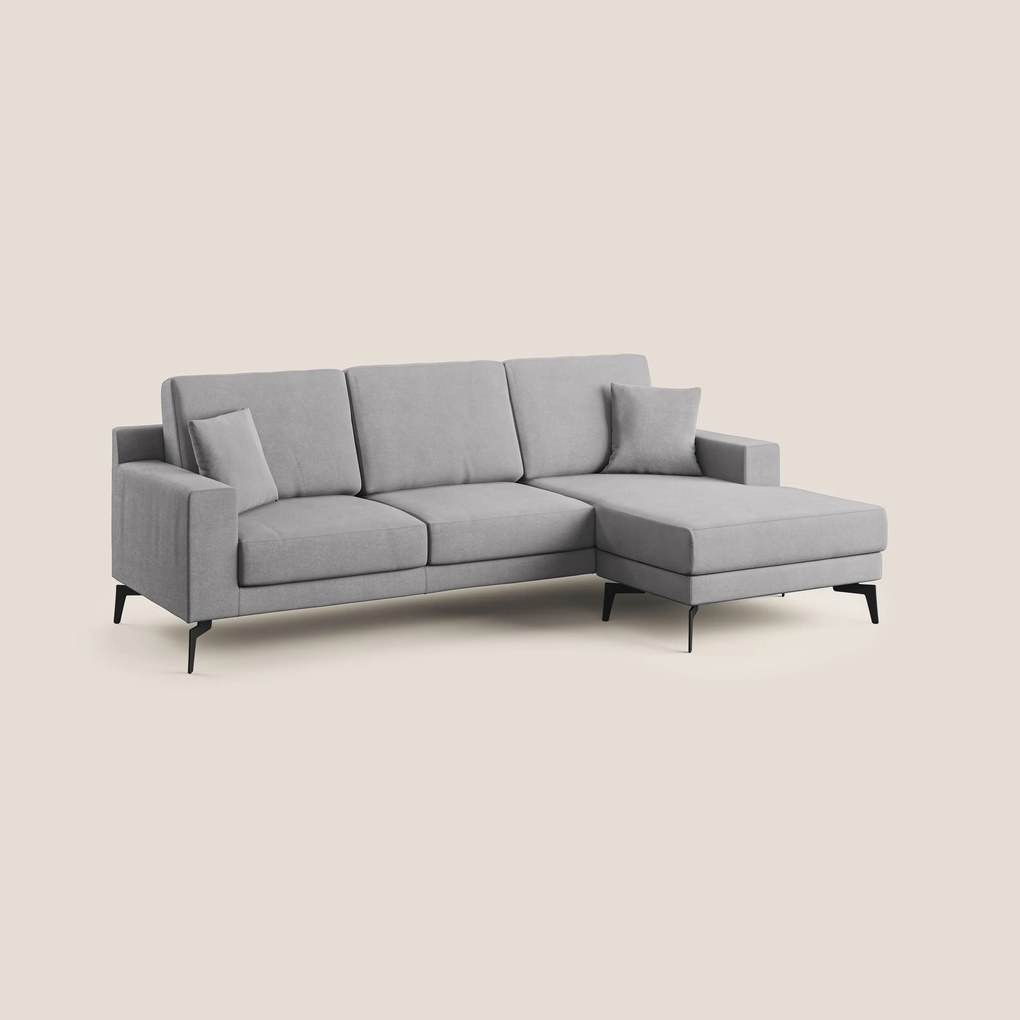 Prestige divano angolare reversibile in microfibra smacchiabile T11 grigio