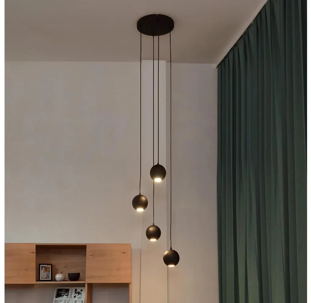 Lampadario LED a sospensione con filo MIDWAY 4xGU10/4,8W/230V nero