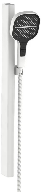 Doccetta con flessibile doccia e barra di scorrimento AQUASANIT Atlas in inox bianco 3 getti