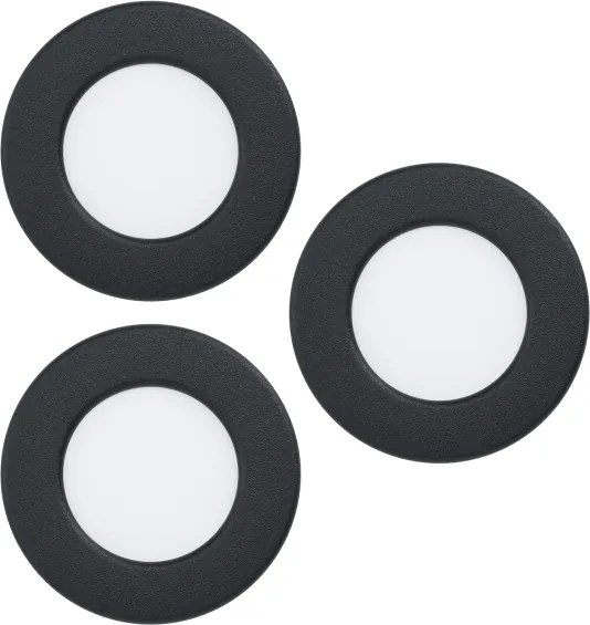 Eglo 901385 - Set 3x faretto da incasso FUEVA LED/3,7W/230V Ø 8,8 cm nero