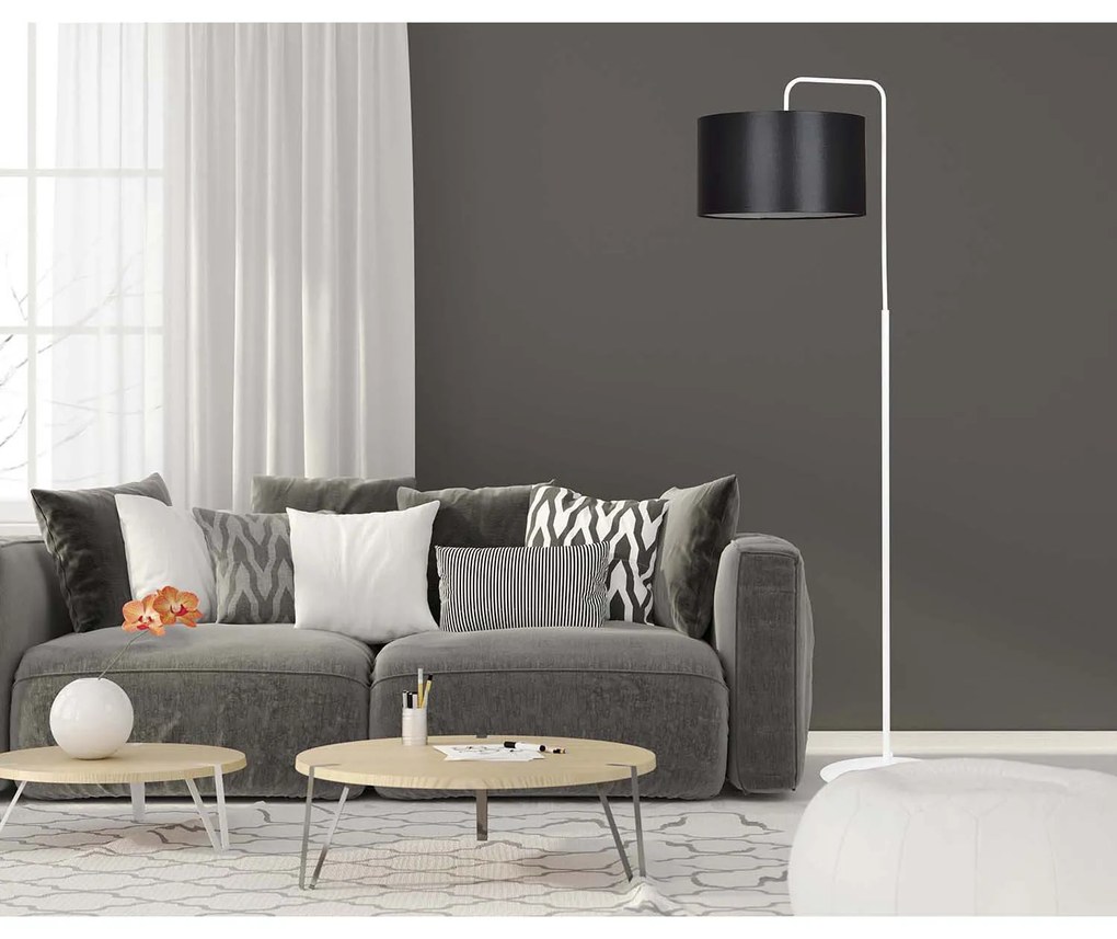 Piantana Contemporaneo Sigfrido Acciaio Bianco Bianco 1 Luce E27 Ip20