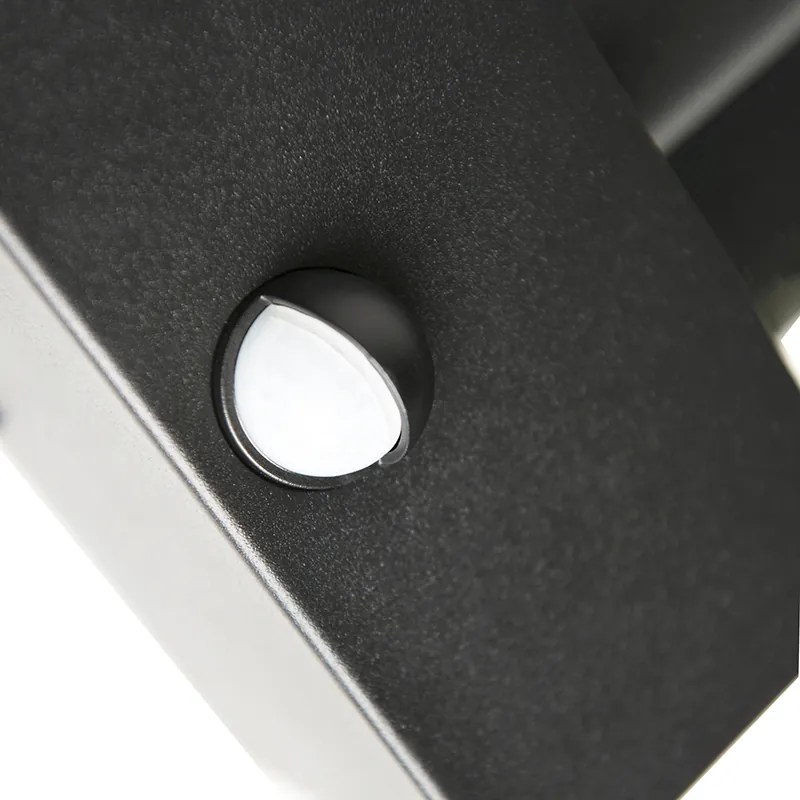 Lampada da parete per esterni nera con sensore di movimento IP44 - Rotterdam