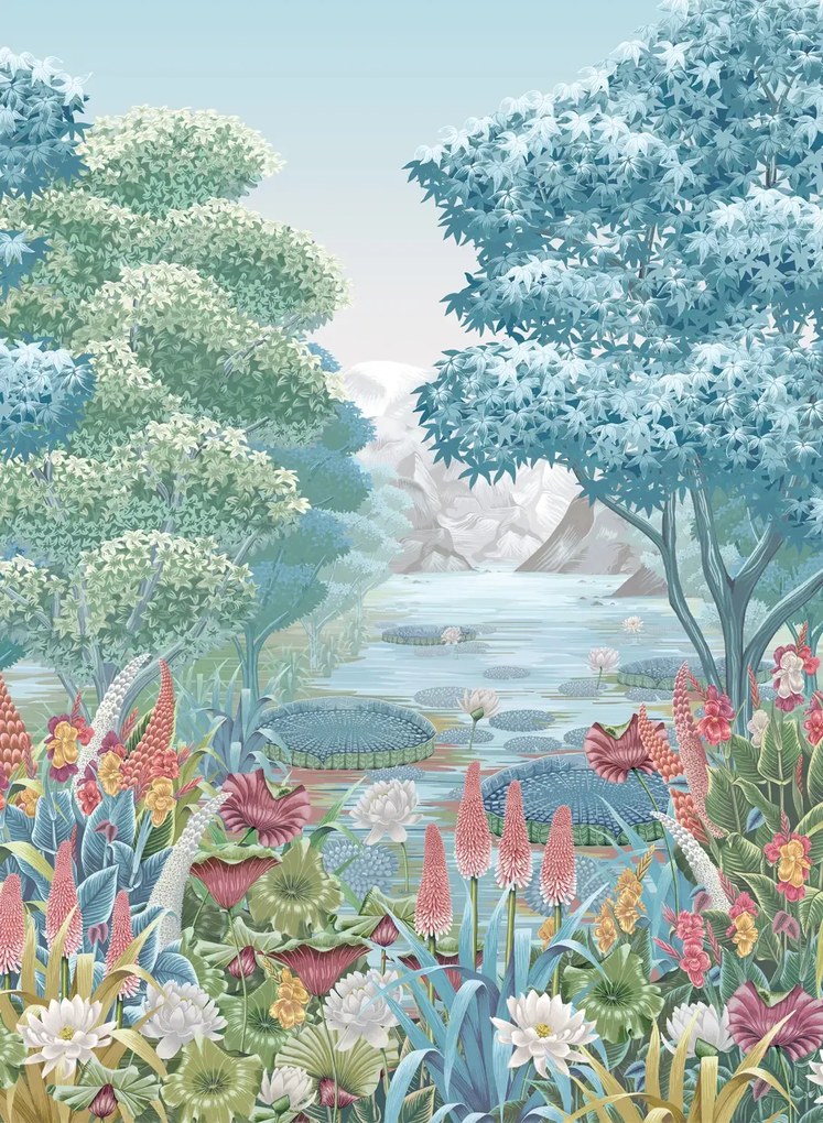 Osborne & Little Carta da parati panoramica Elysium - Aqua