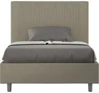 Letto imbottito Matrimoniale francese 140x210 cm Goya - Similpelle,Cappuccino,Contenitore