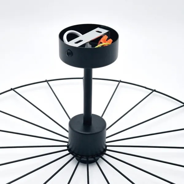 Lampadario a sospensione con supporto rigido MONTANA 1xE27/15W/230V diametro 45 cm nero