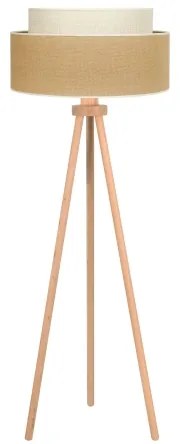 Duolla - Lampada con piedistallo YUTE BOHO 1xE27/15W/230V diametro 45 cm marrone/color crema