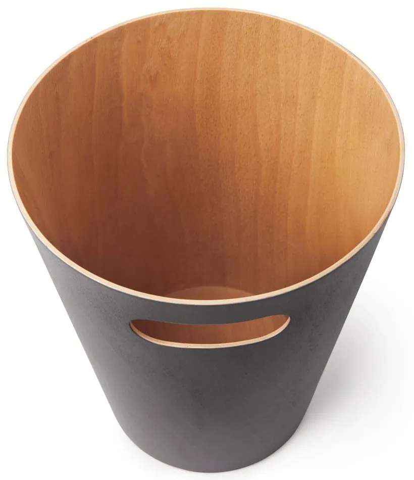 Cestino in legno grigio scuro da 7,5 l Woodrow - Umbra
