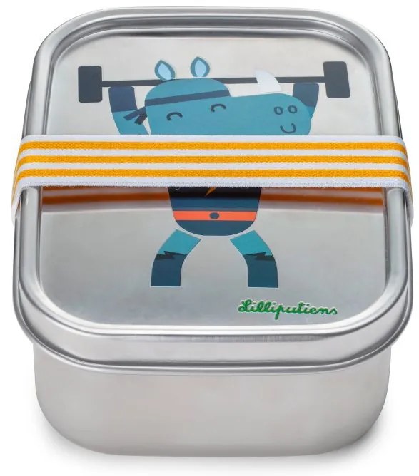 Lilliputiens - Scatola merenda in acciaio inox - Rinoceronte Marius