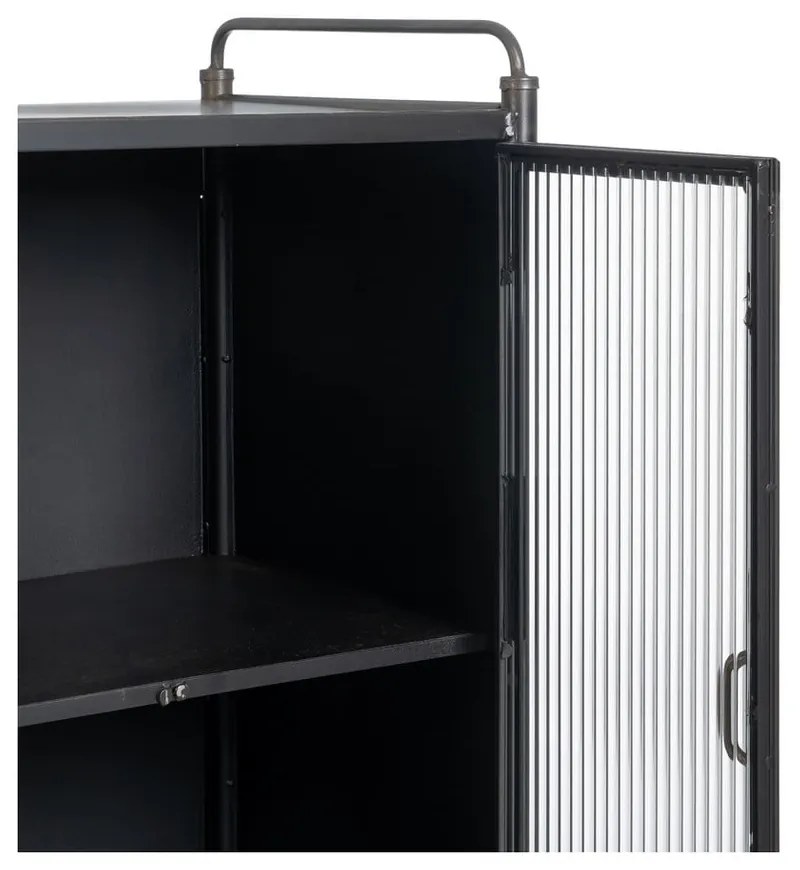 Vetrina in metallo nero 58x150 cm Brick - Ixia